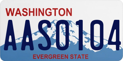 WA license plate AAS0104