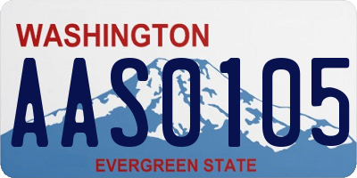 WA license plate AAS0105