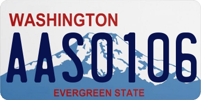 WA license plate AAS0106