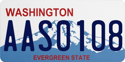 WA license plate AAS0108