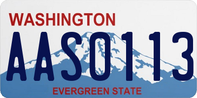 WA license plate AAS0113