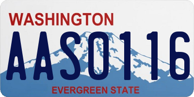 WA license plate AAS0116