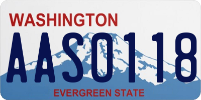 WA license plate AAS0118
