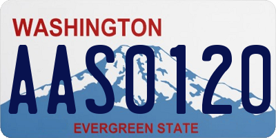 WA license plate AAS0120