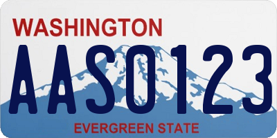 WA license plate AAS0123