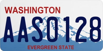 WA license plate AAS0128