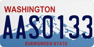 WA license plate AAS0133