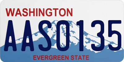 WA license plate AAS0135