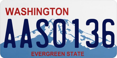 WA license plate AAS0136