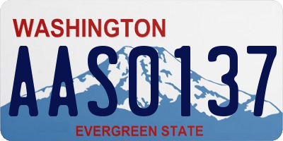 WA license plate AAS0137