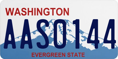 WA license plate AAS0144