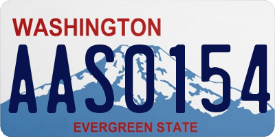 WA license plate AAS0154