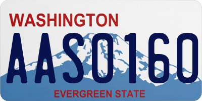 WA license plate AAS0160