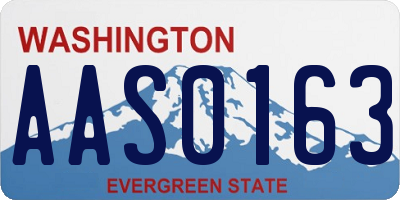 WA license plate AAS0163