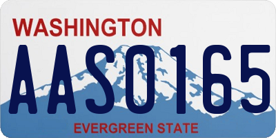 WA license plate AAS0165