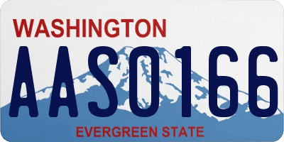 WA license plate AAS0166
