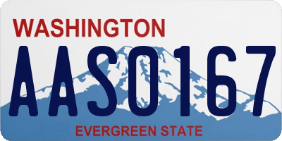 WA license plate AAS0167