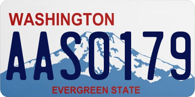 WA license plate AAS0179