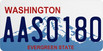 WA license plate AAS0180