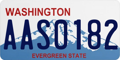 WA license plate AAS0182