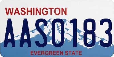 WA license plate AAS0183