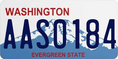 WA license plate AAS0184