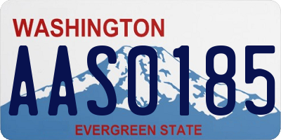 WA license plate AAS0185