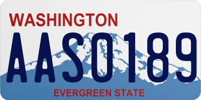 WA license plate AAS0189