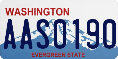 WA license plate AAS0190