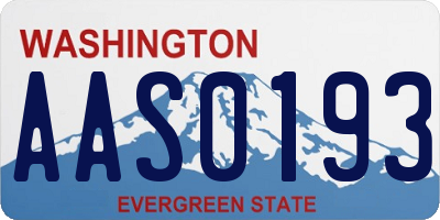 WA license plate AAS0193