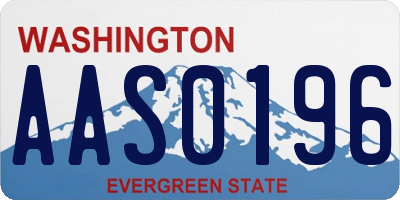 WA license plate AAS0196