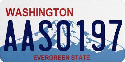 WA license plate AAS0197
