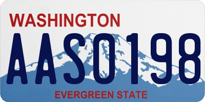 WA license plate AAS0198