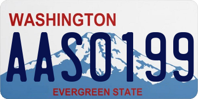 WA license plate AAS0199