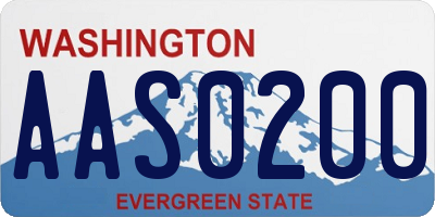 WA license plate AAS0200