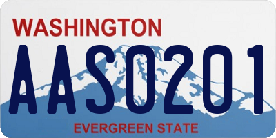 WA license plate AAS0201