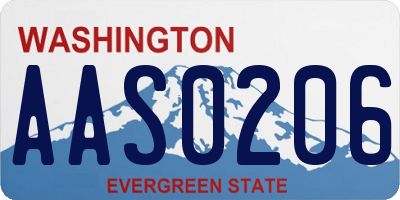 WA license plate AAS0206