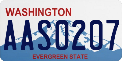 WA license plate AAS0207