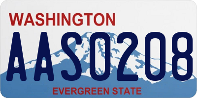 WA license plate AAS0208