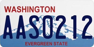 WA license plate AAS0212
