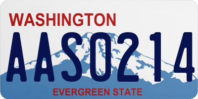 WA license plate AAS0214