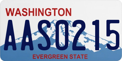 WA license plate AAS0215