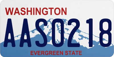 WA license plate AAS0218