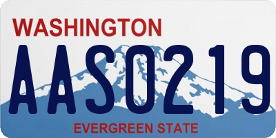 WA license plate AAS0219