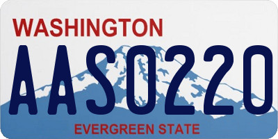 WA license plate AAS0220