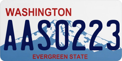 WA license plate AAS0223