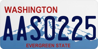 WA license plate AAS0225