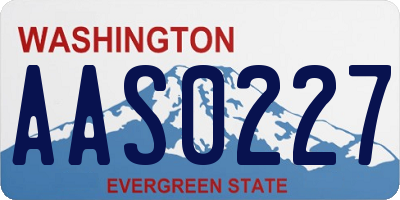 WA license plate AAS0227