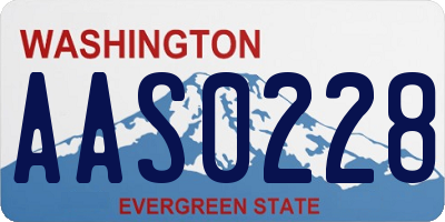 WA license plate AAS0228