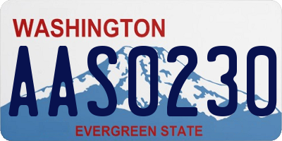 WA license plate AAS0230